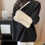 Shoulder Bag for Women Y2K Trendy Purse Vegan Leather Hobo Handbags Clutch Saddle Bag with 2 Removable Strap (Beige)