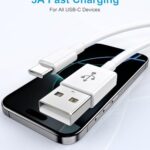 GGFim 10FT USB A to USB C Cable, Fast Charging for iPhone 16/15, AirPods 4th Gen, iPad Pro/Air/Mini, Samsung, Pixel – White