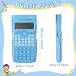 Wovnet 16 Pcs 2 Line Engineering Scientific Calculator Display Function LCD Math Calculator Ideal Non Graphing Scientific with Cover for School Classroom Office Business Pink, Blue, Green, White