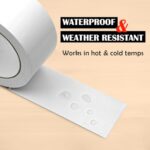 White Duct Tape Heavy Duty: 3 Rolls 2”x20yd Wide Waterproof Outdoor Duck Furniture Repair Tape Bulk – Strong Adhesive Weather UV Resistant No-Residue Masking Tapes Patterns Variety Pack (White)