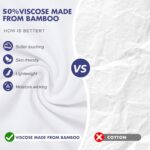 BAMBOO COOL Men’s Undershirts White T Shirts for Men, Moisture-Wicking Tee Shirt 6 Pack Crewneck, Short Sleeve Soft Breathable