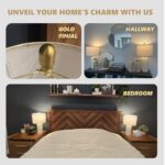 PoKat 20.75″ Small Modern Ceramic Table Lamps Set of 2 for Bedroom, White Bedside Lamps for Night Stands, Farmhouse Desk Decor Nightstand Table Lamps for Living Room End Table Beige