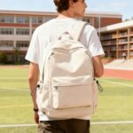 Small Backpack for School Girls Kids Women, Waterproof Bookbag Cute High School Backpack for Men Teen Boys, Lightweight College Back Pack Mochilas Escolares para Casual Daypack Rucksack White