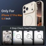 Gleecube Magnetic for iPhone 17 Pro Max Case, [Matte Solid Color] [Full Camera Protection] Protective Case for iPhone 17 Pro Max – Milky White