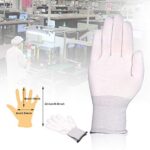 Ehdis Vinyl Wrap Gloves Nylon White Working Gloves Labor Non-slip PC Building Gloves / 6 Pairs