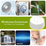 BGOVERSS Sound Machine with 26 Soothing Sounds, 10 Colors Night Light White Noise Machine for Adults Baby Kids Sleep Machines Function, Volume Levels 6 Timers for Home Office Travel