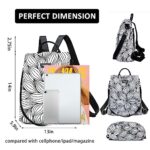 Fmeida Backpack Purse for Women Travel Anti Theft Backpack with Back Zipper Opening Waterptoof Daypack White