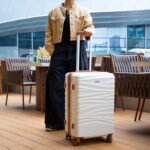 Romswi 26″ Medium Checked Luggage, Expandable Checked-Medium Hardshell Suitcase with Double Spinner Wheels for 20% More Space, Hardside Luggage, Scratch-Resistant & YKK Zipper White