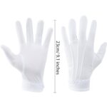 Senkary 3 Pairs White Cotton Gloves for Men Women, Parade Formal Costume Gloves with Snap Cuff for Tuxedo Server Jewelry Inspection Guard