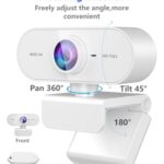 Webcam 1080P HD,Web cam with Microphone, Noise Cancellation, Wide-Angle Lens, Auto Light Correction, Plug & Play USB Webcam for Laptop, Desktop, PC, Mac, Zoom, Skype, Streaming,White