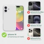 Ktele Magnetic for iPhone 16 Case [Compatible with Magsafe] [Premium Silicone Satin-Smooth Touch] Slim Shockproof Anti-Scratch Microfiber Lining Case, 6.1 inch, White