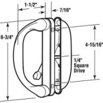 Prime-Line C 1275 Diecast, White, Outside Patio Door Pull with Latch (Single Pack)