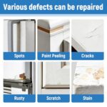 White Paint Touch Up Paint Pen Flat White Acrylic Touch Up Pen for Metal,Wall,Door,Cabinets,Furniture,Cabinet, Appliance, Scratches & Chips Repair Brush Bottle Acrylic, Enamel (Flat Stain, 30ML)