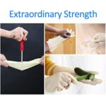 BOOMJOY Nitrile Cleaning Gloves, Heavy Duty Dishwashing Gloves, Reusable Medium Gloves for Kitchen, Bathroom, Gardening, Working, Pet Care – White, 3 Pairs, Size M