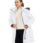 wantdo Women’s Puffer Jacket Thicken Padded Coat with Faux Fur Detachable Hood White L