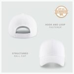 2-Pack Classic Structured Baseball Cap Adjustable Snapback Multipack Ball Caps for Custom Embroidery Running Workouts Outdoor (White, 2)