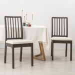 FORCHEER PU Leather Dining Chair Seat Cover Set of 6 Off-White Square 14-18inch Waterproof Kitchen Chair Seat Covers Removable Washable (PU-Off-White)