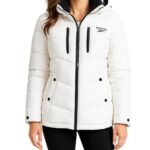 Reebok Womens Puffer Jacket – Heavyweight Puffer Coat with Faux Fur Trim Hood – Outerwear Down Winter Jackets for Women, Size Large, Winter White