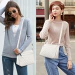 TANTOMI Purses for Women White Crossbody Bags for Women Medium Crossbody Purses Shoulder Bags with Multi Zipper Pocket