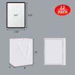 HUAPRINT 12 Pack Medium White Gift Bags,8x5x10 inch Paper Bags with Handles Bulk For Party Favors,Presents,Birthday, Weddings,Baby Showers,Business,Shopping