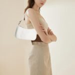 Gumhay Shoulder Bag for Women with 2 Removable Straps and Zipper Closure Crossbody Bags Clutch Tote HandBags Purses (White)