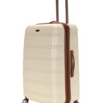 Rockland Melbourne Hardside Expandable Spinner Wheel Luggage, White, Checked-Large 28-Inch