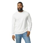 Gildan Men’s Heavy Cotton Long Sleeve T-Shirt, Style G5400, 2-Pack, White, X-Large