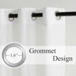 NICETOWN Non-See-Through Patio Sliding Door Sheer Curtain, W100 x L84 in, Privacy & Light Filtering Room Divider, Curtian for Sliding Glass Door, Bedroom, Living Room, Elegant Big Drape, White, 1 PC