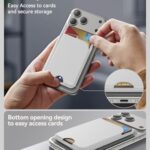 TWZKG for MagSafe Wallet, 5 Cards Holder with Stand, Magnetic Phone Wallet Stand for iPhone 17/16/15/14/13/12 Pro Max Air Plus Series, RFID Blocking Vegan Leather,White