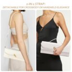 KJMYYXGS Evening Clutch Purses for Women Formal Woven Crossbody PU Leather Bags Fashion Knotted Handbag for Women (white)