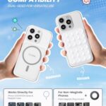 Klearlook Magnetic Suction Phone Mount for MagSafe Case, Removable Sticky Phone Grip Holder for Hands-Free Makeup/Selfie/Live Streaming/Vlog for TikTok & Instagram Influencer/Creator, Classic White