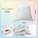Saintrygo 12 Pieces Tie Dye Cotton Drawstring Bags Sublimation Blank Backpack White Canvas Drawstring Bags DIY Items for Party Favors (White)