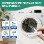 Appliance Paint White Touch Up Paint Pen for Refrigerators, Washers, Dryers, Dishwashers, Microwave Oven Specialty Appliance Touch Up Enamel Acrylic Water-Based Quick Drying 1.5oz High-Gloss White