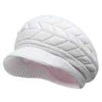 HINDAWI Winter Hats for Women Outdoor Warm Newsboy Caps Knit Snow Ski Crochet Skull Visor Cap