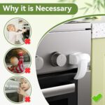 SAFELON 1 PC Baby Safety Oven Door Lock, Kitchen Safety Locks for Babies, Childproof Oven Locks for Kids, Heat-Resistant, No Screws & Drilling (White)