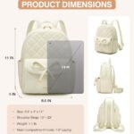 Marvolia Mini Backpack for Women and Girls – Leather Backpack with Cute Bowknot Quilted Small Backpacks for Shopping Travel School – White