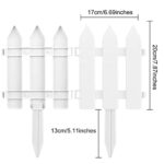 ELECLAND 6 Pieces White Plastic Garden Fence With Insert – Picket Fence Edgings for Lawn, Flowerbeds, Plant Borders – Decorative Yard