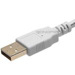 Monoprice USB 2.0 Cable – 6 Feet – White | USB Type-A Male to USB Type-A Male, 28/24AWG, Gold Plated, 480 Mbps