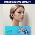 Harper 5.0 Pro True Wireless TWS Bluetooth Earbuds with Charging Case + USB-C Cable, 20H Playtime, Deep Stereo Bass, Touch Control, iOS Android iPhone, Comfort Fit, Built-in Mic, Sport, White