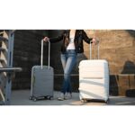 Samsonite Freeform Hardside Carry-On Luggage with Spinner Wheels – Hardshell Suitcase – TSA, Airline-Approved – Expandable Hard Shell, Smooth Rolling Wheels for Lightweight Travel – White/Grey