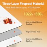 Amerbro Heat Resistant Mat for Air Fryer, 15 x 18in Heat Resistant Mat for Countertop, Fireproof Silicone Countertop Protector Appliance Slider for Air Fryer, Coffee Maker, Toaster, Oven (White)