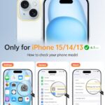 FNTCASE for iPhone 15 Case: for iPhone 14 Case & iPhone 13 Case [Compatible with Magsafe] Translucent Matte Cases with [Screen Protector] Military Grade Shockproof Protective Phone Cover – White