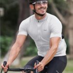 ARSUXEO Cycling Jersey Men Short Sleeves Ultra-Comfortable Road Bike Jersey Biking Bicycle Shirt White Medium