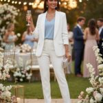 Ahlaray White Blazers for Women Business Casual Long Sleeve Open Front Work Office Suit Jackets Trendy, Large