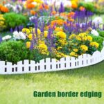 Garden Edging 33FT LOLEDE, 4.6IN Tall White Landscape Edging Border with 60 Stakes, Flexible Plastic Lawn Edging for Yard, Flower Beds,Tree Rings, Walkways & Garden Borders?Square-White?