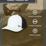 Hurley Mens Trucker Hat – Moisture Wicking Curved Bill Trucker Hats for Men, Size One Size, White