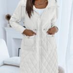 Imily Bela Womens Long Quilted Puffer Jacket Lightweight Zip Up Hooded Drawstring Winter Coats Outerwear with Pockets