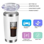 VEGOND 20oz Tumbler with Lid and Straw Stainless Steel Tumbler Cup Vacuum Insulated Double Wall Travel Coffee Mug Powder Coated Coffee Cup, White, 1 Pack