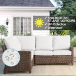 VAKADO Outdoor Patio Furniture Chair Cushion Replacement Covers Set of 2 Waterproof White Decorative Cushion Cases Decor for Bench Garden Porch Couch Tent (22″X22″X4″)