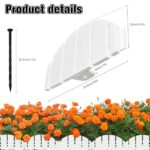 White Garden Edging Border,Garden Lawn Border with Anchoring Spikes,Lawn Edging Border for Lawn,Flower Garden Outdoor Patio Pathway,No Dig Flexible Lawn Edging (20)
